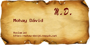Mohay Dávid névjegykártya