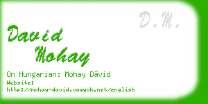 david mohay business card