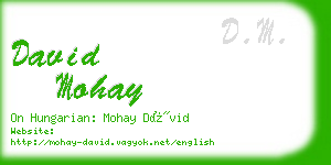 david mohay business card